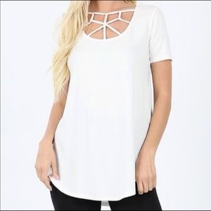 Zenana white top xxl